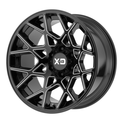 XD Series - XD831 CHOPSTIX - Black - GLOSS BLACK MILLED - 20" x 10", -24 Offset, 6x139.7 (Bolt Pattern), 106.1mm HUB