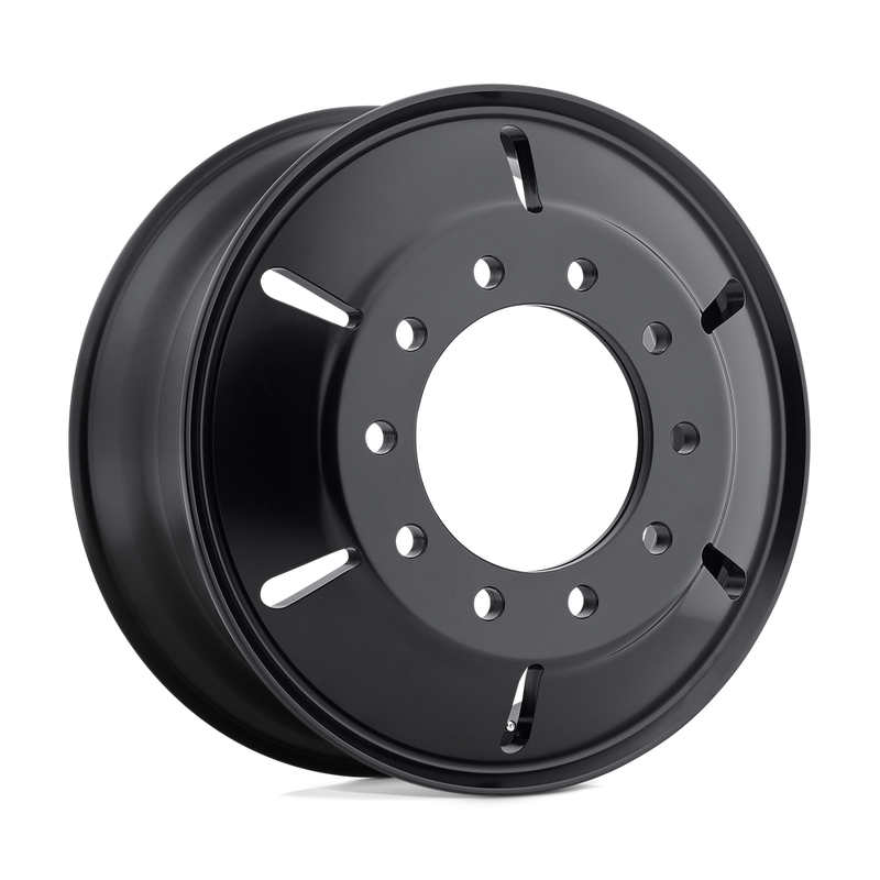 ATX - AO403 ROULETTE - Black - SATIN BLACK MILLED - 22.5" x 8.25", 144 Offset, 10x285.75 (Bolt Pattern), 220.1mm HUB