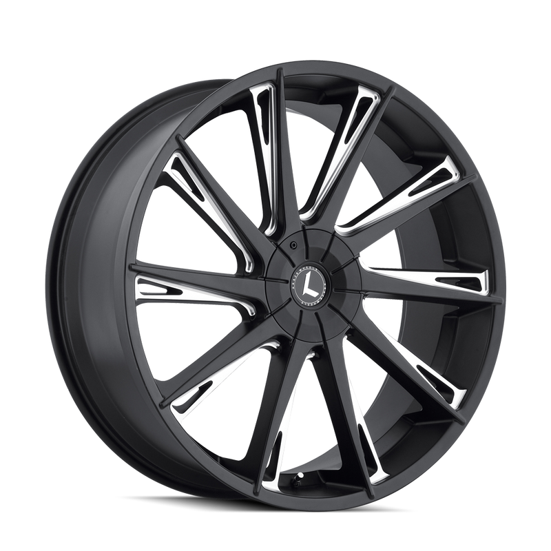 Kraze Wheels - SWAGG - Black - BLACK/MILLED - 24" x 9.5", 30 Offset, 6x135/139.7 (Bolt Pattern), 100.3mm HUB