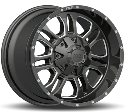 DTD - LT - Black - Gloss Black Machined - 20" x 9", 12 Offset, 5x139.7 (Bolt Pattern), 78.1mm HUB