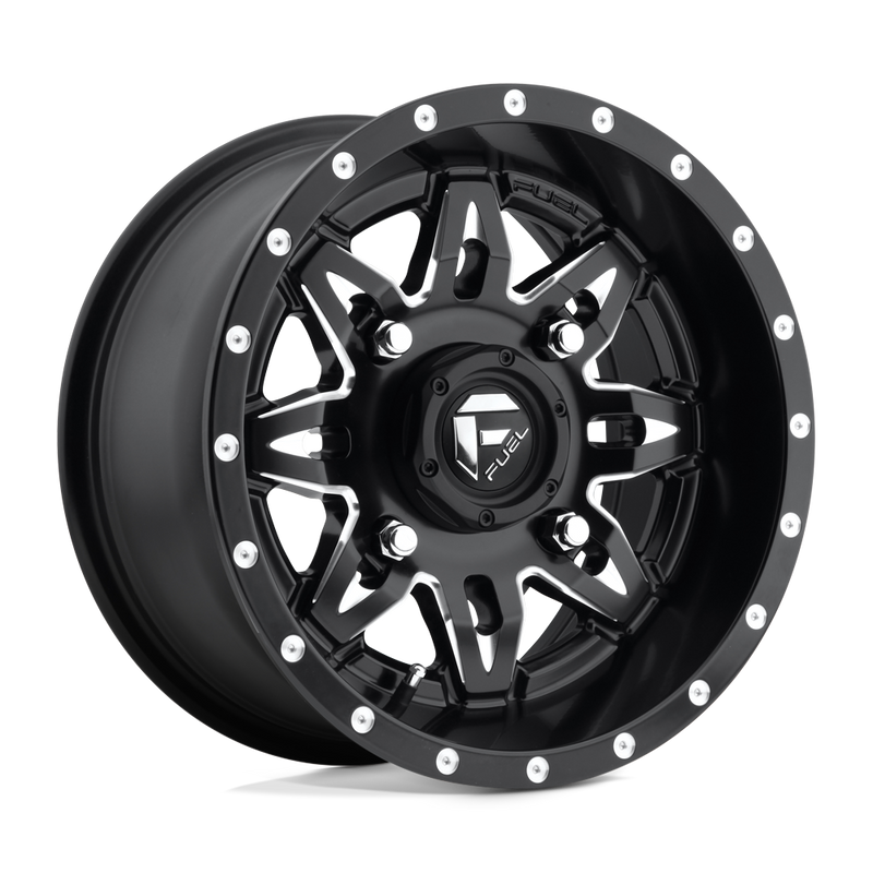 Fuel UTV - D567 LETHAL - Black - MATTE BLACK MILLED - 14" x 7", 13 Offset, 4x156 (Bolt Pattern), 132mm HUB