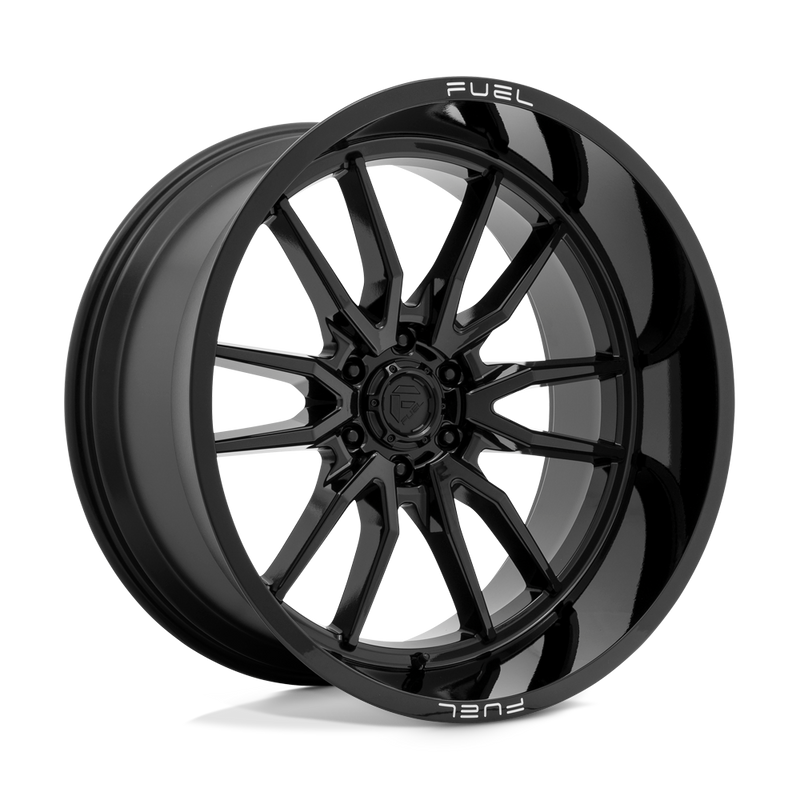 Fuel - D760 CLASH - Black - GLOSS BLACK - 24" x 12", -44 Offset, 6x139.7 (Bolt Pattern), 106.1mm HUB