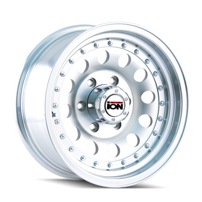 Ion Alloy - 71 - Silver - MACHINED - 16" x 7", -8 Offset, 5x139.7 (Bolt Pattern), 107.5mm HUB