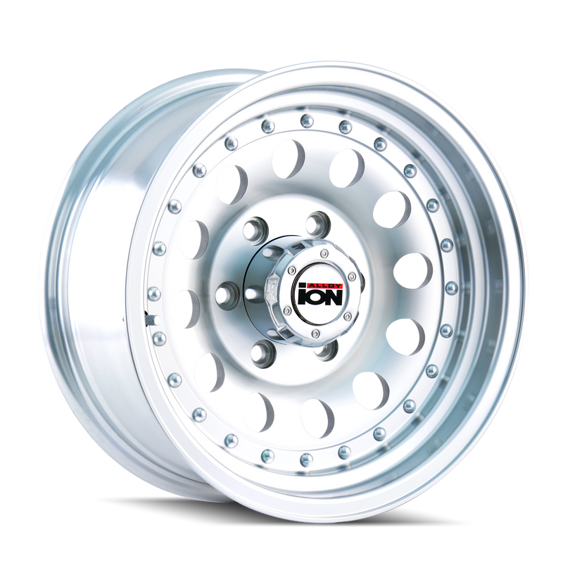 Ion Alloy - 71 - Silver - MACHINED - 16" x 7", -8 Offset, 5x139.7 (Bolt Pattern), 107.5mm HUB