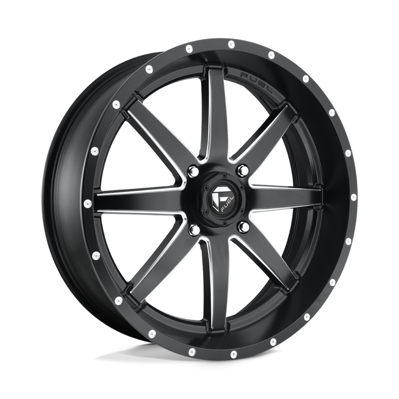 Fuel UTV - D538 MAVERICK - Black - MATTE BLACK MILLED - 14" x 7", 38 Offset, 4x156 (Bolt Pattern), 132mm HUB