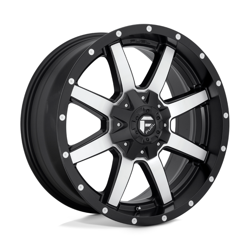 Fuel - D537 MAVERICK - Black - MATTE BLACK MACHINED - 20" x 9", 1 Offset, 6x135/139.7 (Bolt Pattern), 106.1mm HUB