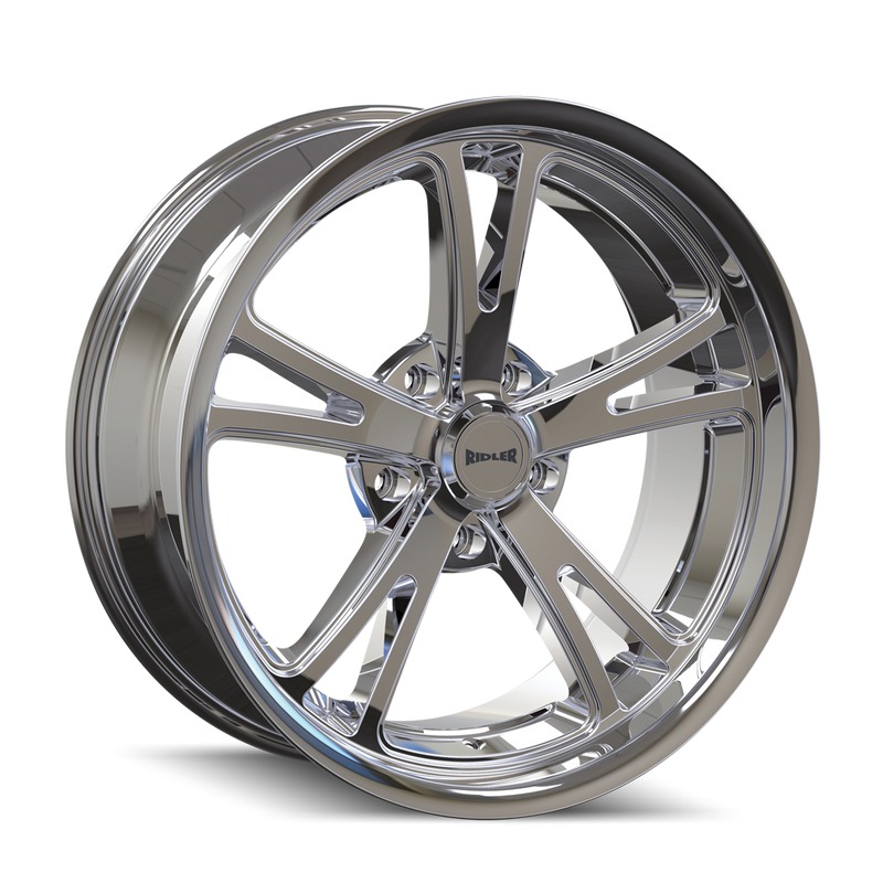 Ridler - 606 - Chrome - CHROME - 20" x 10", 0 Offset, 5x120.65 (Bolt Pattern), 83.8mm HUB