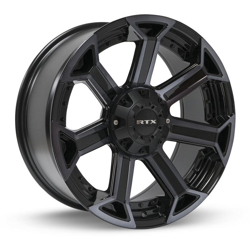 RTX Wheels - Peak - Black - Black Machined Grey - 20" x 10", -18 Offset, 6x135/139.7 (Bolt Pattern), 87.1mm HUB