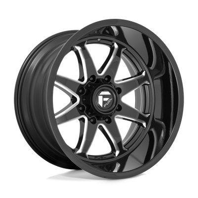 Fuel - D749 HAMMER - Black - GLOSS BLACK MILLED - 20" x 10", -18 Offset, 5x127 (Bolt Pattern), 71.5mm HUB