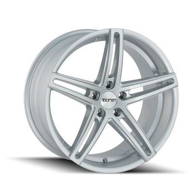 Touren - TR73 - Silver - GLOSS SILVER/MILLED SPOKES - 20" x 10", 40 Offset, 5x112 (Bolt Pattern), 66.56mm HUB