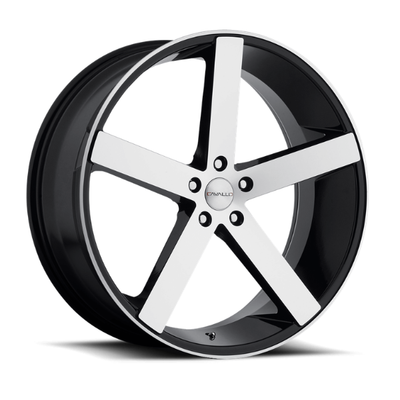 Spec-1 Racing - SP-5 - Black - Gloss Black Machined - 18" x 8", 35 Offset, 5x114.3 (Bolt pattern), 74.10mm HUB
