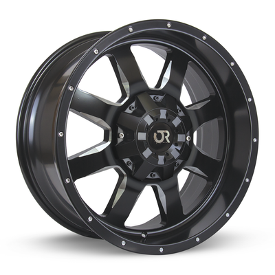 RTX Wheels - Ridgeline - Black - Satin Black Milled - 20" x 9", 10 Offset, 6x135/139.7 (Bolt Pattern), 87.1mm HUB