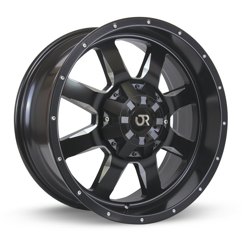 RTX Wheels - Ridgeline - Black - Satin Black Milled - 20" x 9", 10 Offset, 6x135/139.7 (Bolt Pattern), 87.1mm HUB