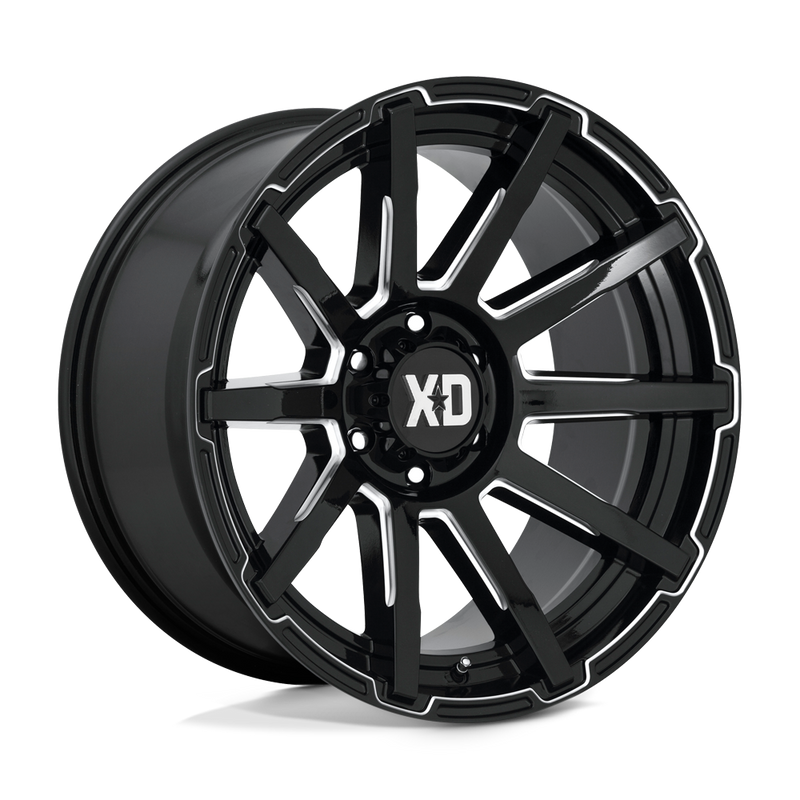 XD Series - XD847 OUTBREAK - Black - GLOSS BLACK MILLED - 20" x 10", -18 Offset, 8x170 (Bolt Pattern), 125.1mm HUB