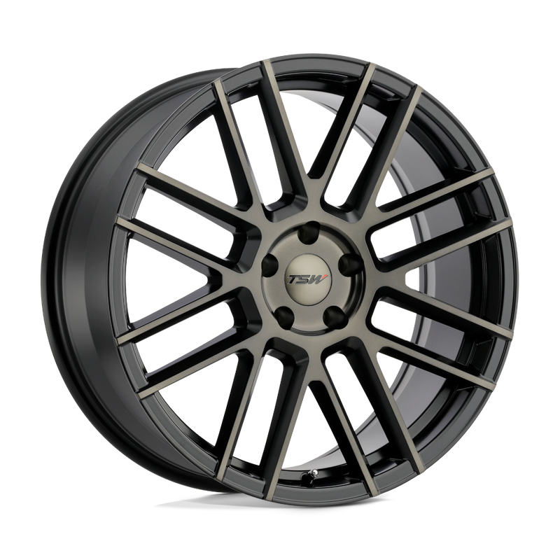 TSW Wheels - MOSPORT - Black - Matte Black with Machine Face & Dark Tint - 22" x 9", 20 Offset, 5x112 (Bolt Pattern), 72.1mm HUB