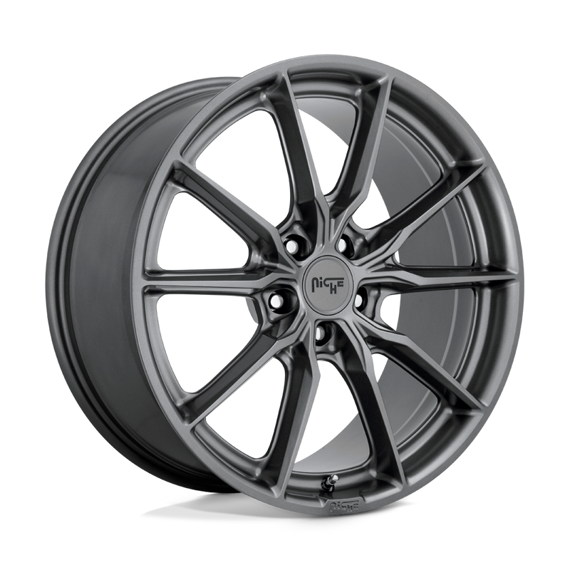 Niche - M239 RAINIER - Gunmetal - MATTE ANTHRACITE - 19" x 8.5", 25 Offset, 5x112 (Bolt Pattern), 66.6mm HUB