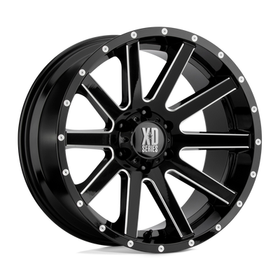 XD Series - XD818 HEIST - Black - GLOSS BLACK MILLED - 20" x 10", -24 Offset, 6x135 (Bolt Pattern), 87.1mm HUB