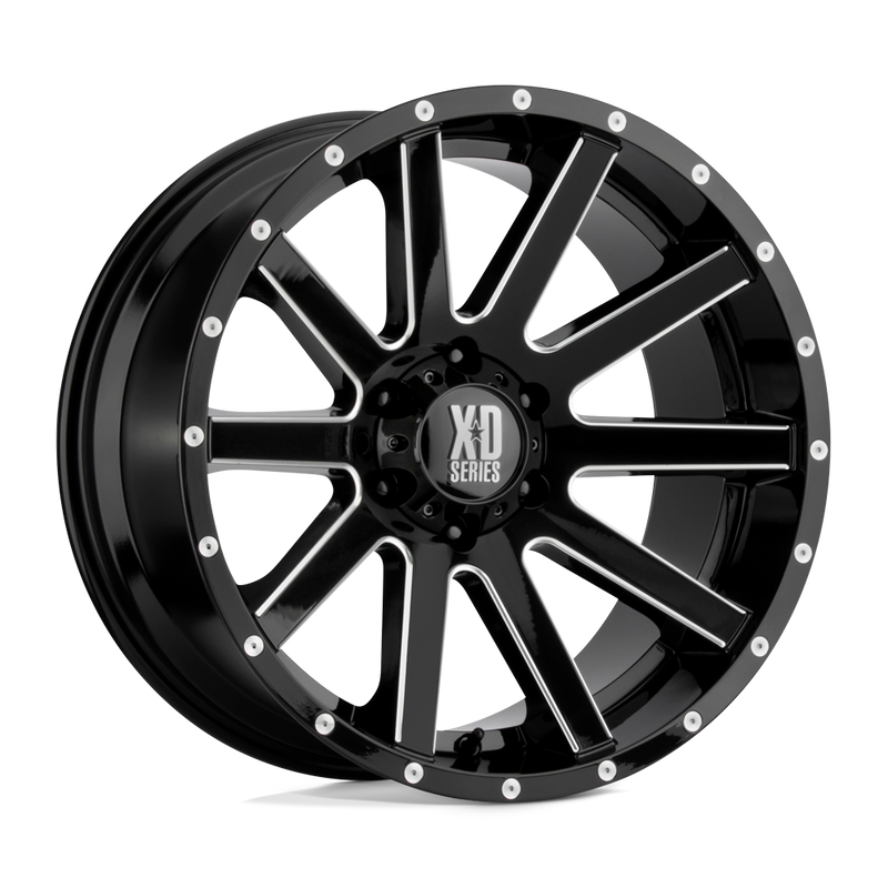 XD Series - XD818 HEIST - Black - GLOSS BLACK MILLED - 20" x 10", -24 Offset, 6x135 (Bolt Pattern), 87.1mm HUB