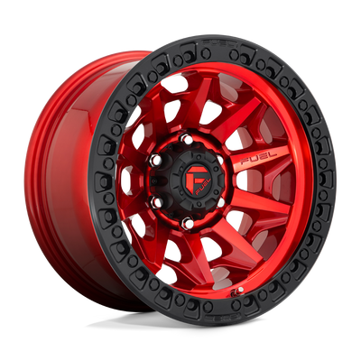 Fuel - D695 COVERT - CANDY RED BLACK BEAD RING - 17" x 9", -12 Offset, 6x139.7 (Bolt Pattern), 106.1mm HUB