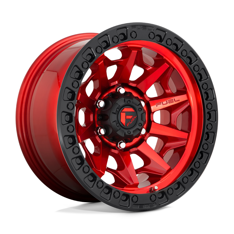 Fuel - D695 COVERT - CANDY RED BLACK BEAD RING - 17" x 9", -12 Offset, 6x139.7 (Bolt Pattern), 106.1mm HUB
