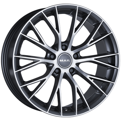 Mak Wheels - MUNCHEN W - Gunmetal - GUN MET-MIRROR FACE - 17" x 8", 45 Offset, 5x108 (Bolt Pattern), 63.4mm HUB