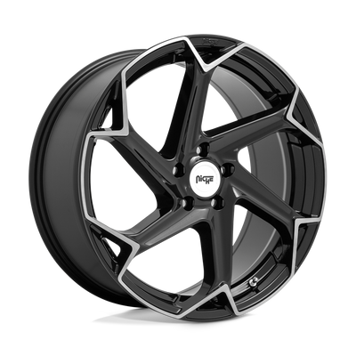 Niche - M255 FLASH - Black - GLOSS BLACK BRUSHED - 20" x 9", 35 Offset, 5x114.3 (Bolt Pattern), 72.6mm HUB