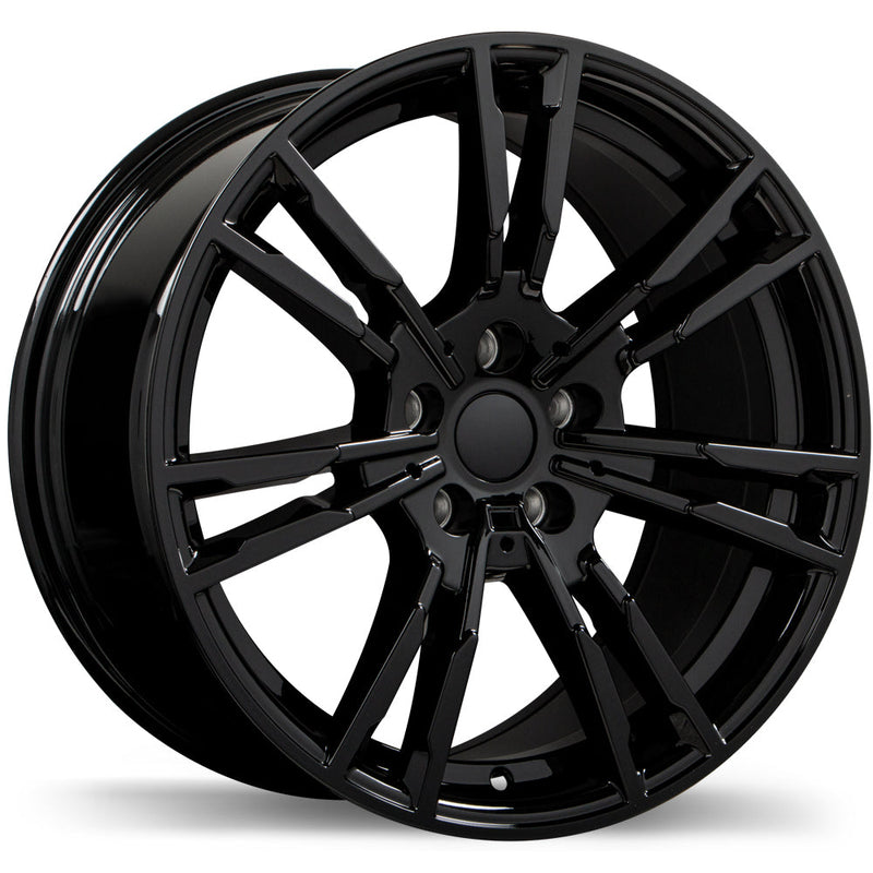 Replika - R231 - Black - Gloss Black - 17" x 7.5", 25 Offset, 5x112 (Bolt Pattern), 66.6mm HUB
