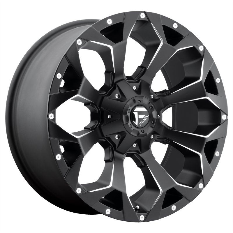 Fuel - D546 ASSAULT - Gunmetal - MATTE BLACK MILLED - 18" x 9", 2 Offset, 8x165.1 (Bolt Pattern), 125.1mm HUB