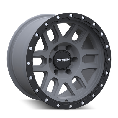 Mayhem - DELTA - Gunmetal - MATTE GUNMETAL WITH MATTE BLACK LIP - 20" x 9", -12 Offset, 5x127 (Bolt Pattern), 78.1mm HUB