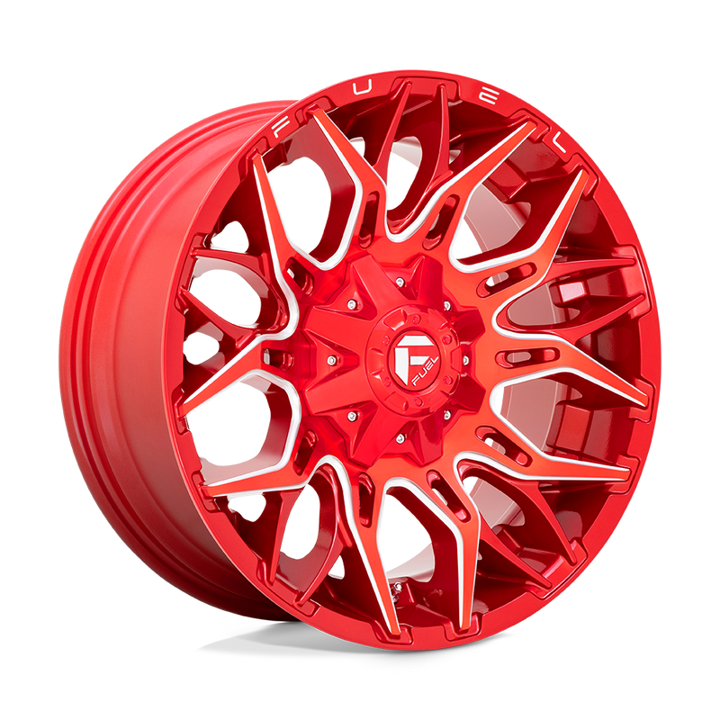 Fuel - D771 TWITCH - CANDY RED MILLED - 20" x 9", 1 Offset, 8x180 (Bolt Pattern), 124.2mm HUB