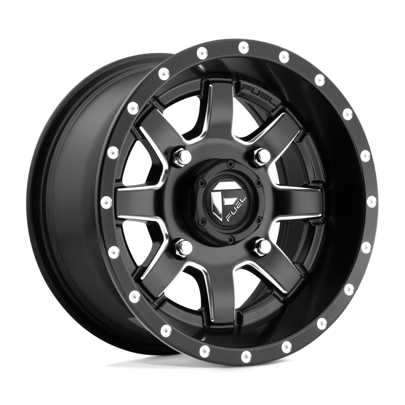 Fuel UTV - D538 MAVERICK - Black - MATTE BLACK MILLED - 14" x 7", 13 Offset, 4x156 (Bolt Pattern), 132mm HUB