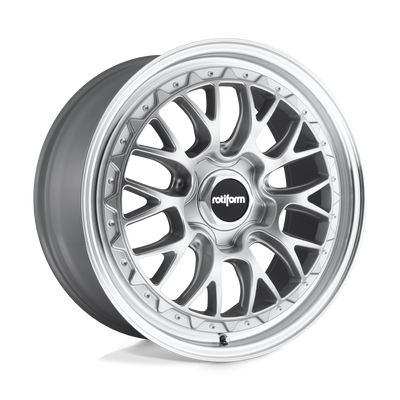 Rotiform - R155 LSR - Silver - GLOSS SILVER MACHINED - 18" x 8.5", 45 Offset, 5x112 (Bolt Pattern), 66.6mm HUB