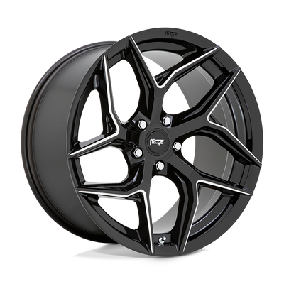 Niche - M266 TORSION - Black - GLOSS BLACK MILLED - 20" x 9", 35 Offset, 5x114.3 (Bolt Pattern), 72.6mm HUB