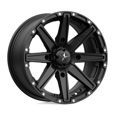MSA Offroad Wheels - M33 CLUTCH - Black - SATIN BLACK - 15" x 7", 10 Offset, 4x156 (Bolt Pattern), 132mm HUB