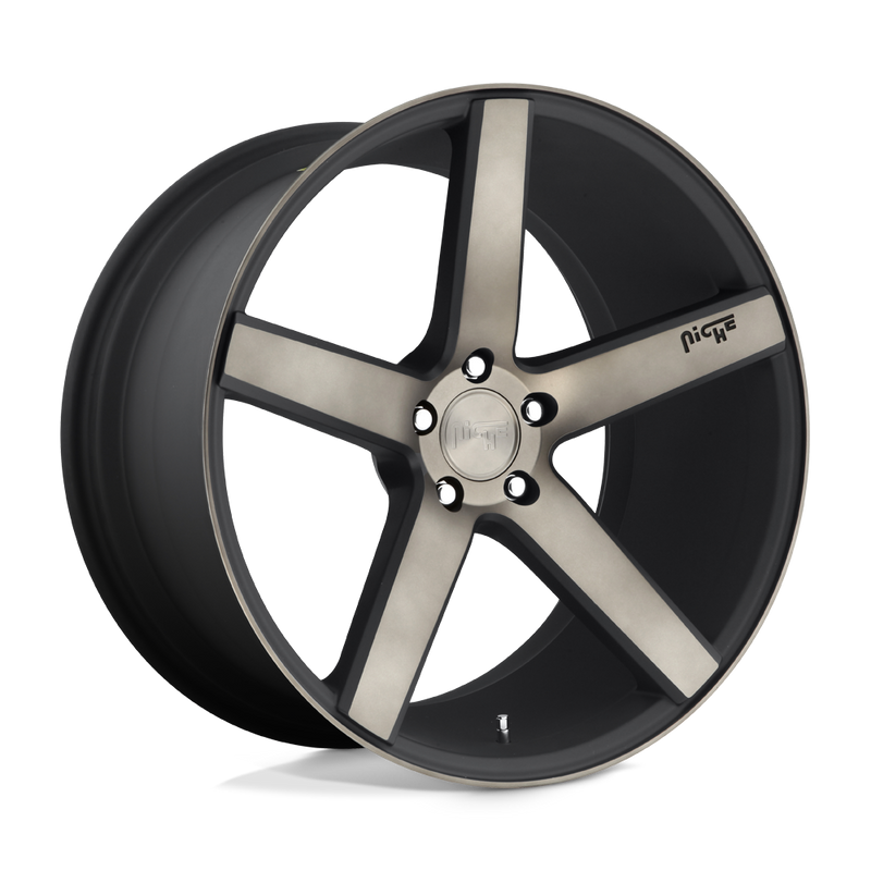 Niche - M134 MILAN - Black - Matte Black Machined With Double Dark Tint - 22" x 10", 50 Offset, 5x130 (Bolt Pattern), 71.5mm HUB