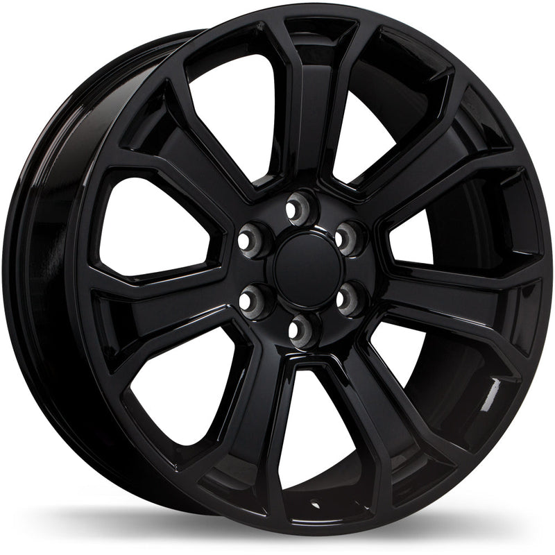 Replika - R204 - Black - Gloss Black - 20" x 9", 24 Offset, 6x139.7 (Bolt Pattern), 78.1mm HUB