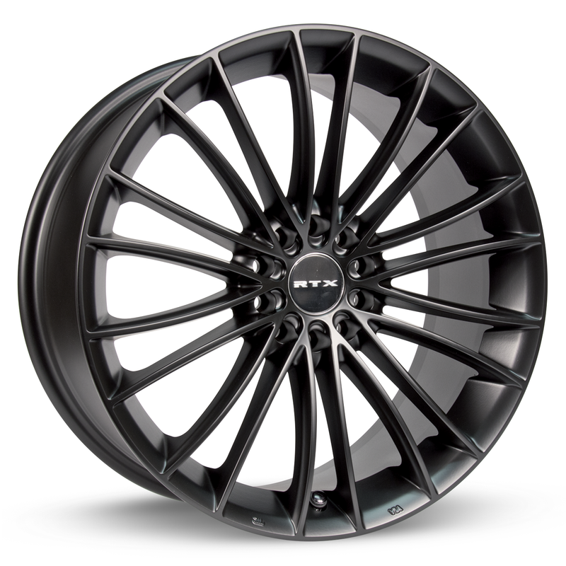 RTX Wheels - Turbine II - Black - Satin Black - 17" x 7.5", 40 Offset, 5x100/114.3 (Bolt Pattern), 73.1mm HUB
