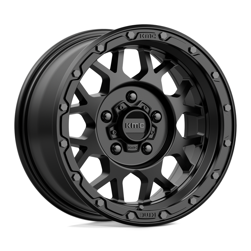 KMC Wheels - KM535 GRENADE OFF-ROAD - Black - MATTE BLACK - 18" x 8.5", 0 Offset, 6x139.7 (Bolt Pattern), 106.1mm HUB