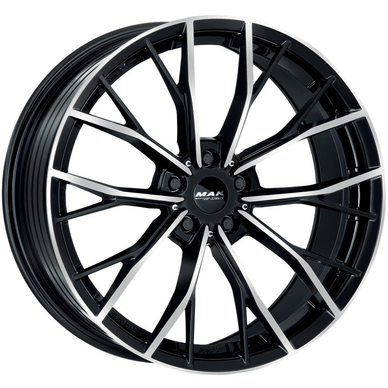 Mak Wheels - priMe D-FF - Black - BLACK MIRROR - 20" x 9", 35 Offset, 5x120 (Bolt Pattern), 72.6mm HUB