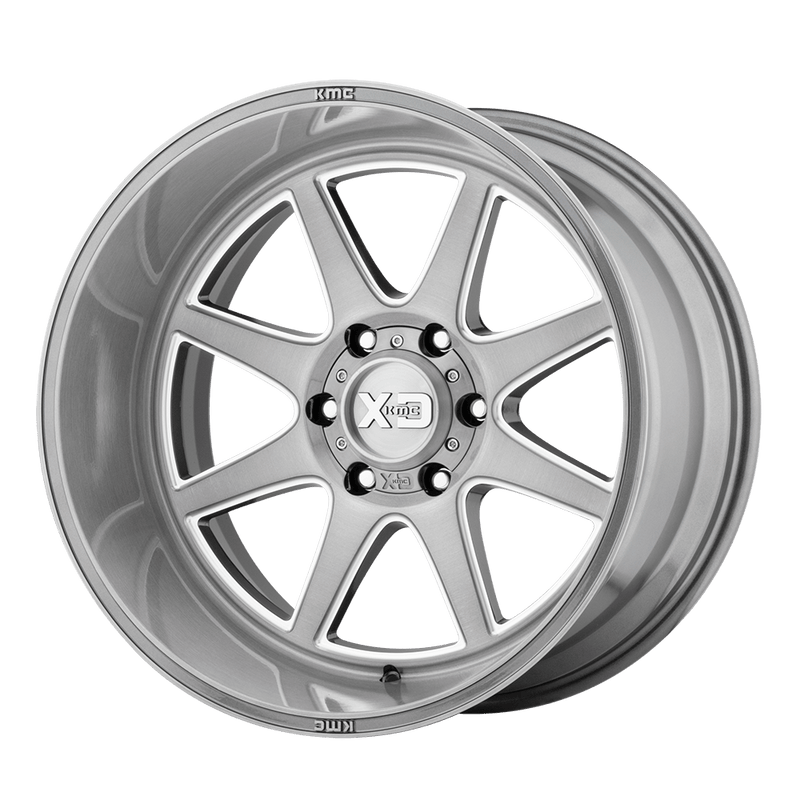 XD Series - XD844 PIKE - Gunmetal - TITANIUM BRUSHED MILLED - 22" x 10", -18 Offset, 8x180 (Bolt Pattern), 124.2mm HUB