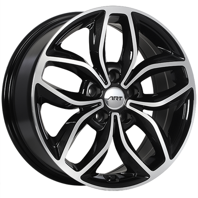 ART - Replica 143 - Black - Gloss Black - Machined Face - 17" x 7", 45 Offset, 5x114.3 (Bolt Pattern), 67.1mm HUB