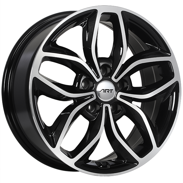 ART - Replica 143 - Black - Gloss Black - Machined Face - 17" x 7", 45 Offset, 5x114.3 (Bolt Pattern), 67.1mm HUB