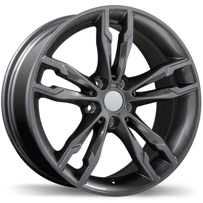 Replika - R198 - Gunmetal - Gloss Gunmetal - 18" x 8", 30 Offset, 5x112 (Bolt Pattern), 66.6mm HUB