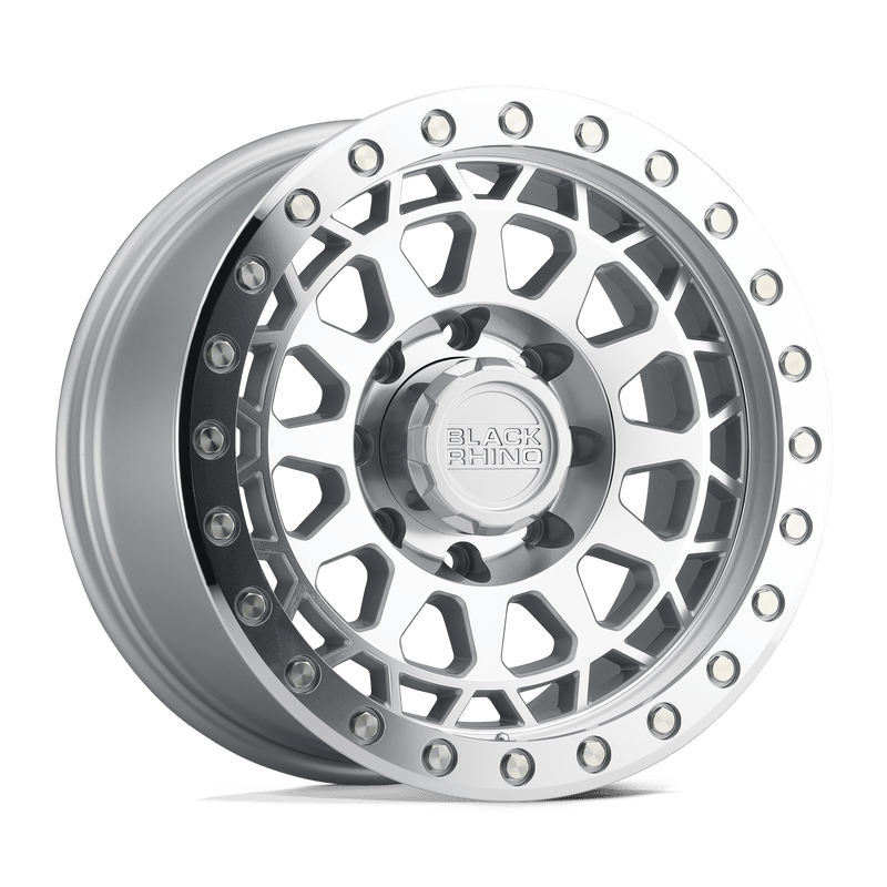 Black Rhino - PRIMM - Silver - SILVER WITH MIRROR FACE & MACHINED RING - 18" x 9.5", -12 Offset, 6x139.7 (Bolt Pattern), 112.1mm HUB