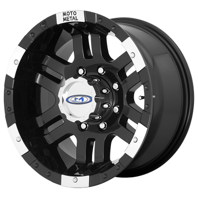 Moto Metal - MO951 - Black - Gloss Black Machined - 17" x 9", -12 Offset, 6x139.7 (Bolt Pattern), 108mm HUB