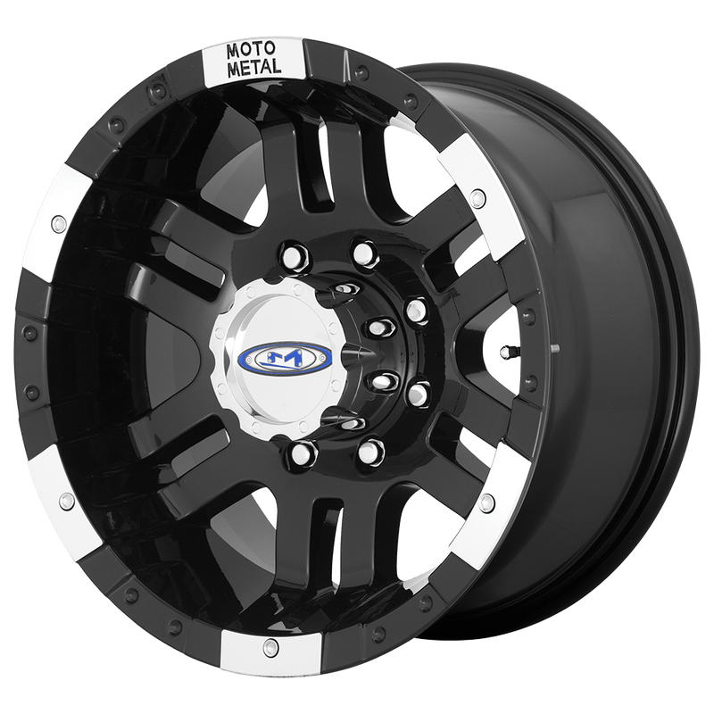 Moto Metal - MO951 - Black - Gloss Black Machined - 17" x 9", -12 Offset, 6x139.7 (Bolt Pattern), 108mm HUB