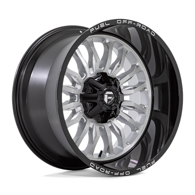 Fuel - D798 ARC - Silver - SILVER BRUSHED FACE WITH MILLED BLACK LIP - 22" x 12", -44 Offset, 8x165.1 (Bolt Pattern), 125.1mm HUB