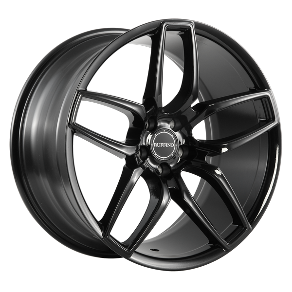 Ruffino Wheels - Trofeo - Black - Gloss Black - 20" x 10.5", 42 Offset, 5x120 (Bolt Pattern), 74.1mm HUB