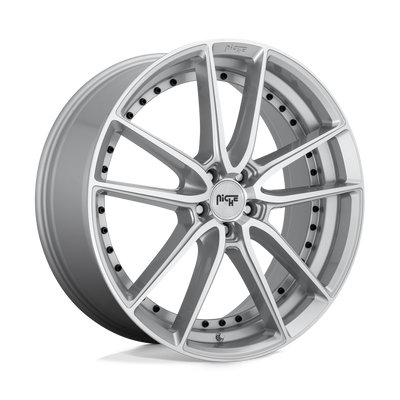 Niche - M221 DFS - Silver - GLOSS SILVER MACHINED - 22" x 9", 38 Offset, 5x112 (Bolt Pattern), 66.6mm HUB