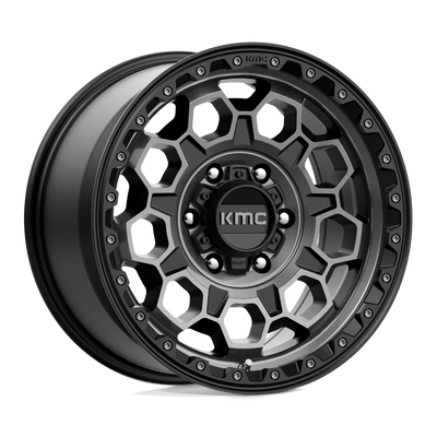 KMC Wheels - KM545 TREK - Black - SATIN BLACK WITH GRAY TINT - 17" x 9", 18 Offset, 6x135 (Bolt Pattern), 87.1mm HUB
